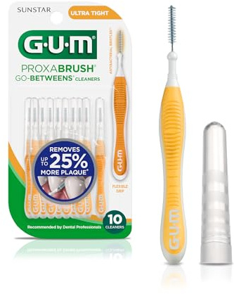 GUM Proxabrush Go-Betweens Interdental Brushes, Ultra Tight, 10 Count