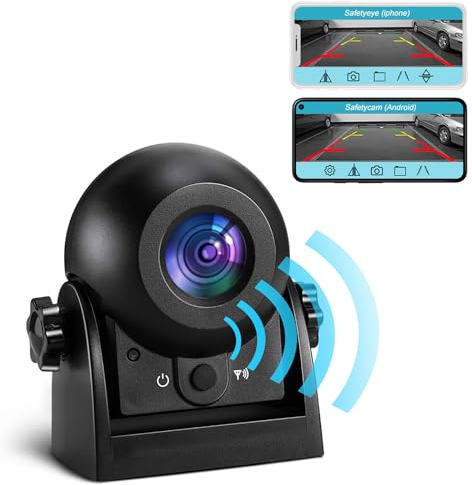 Uzone Wireless Reversing Camera,Car Reversing Cameras,2.4G WiFi APP for IOS and Android,Night Vision,IP68 Waterproof,Built-in Battery,Magnetic, Reverse Camera for Car,Truck Caravan Van Trailer Camper