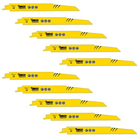 SabreCut 10pcs SCRS1110DF_10 225mm 6 TPI S1110DF Reciprocating Saw Blades | Durable bi-metal construction provides fast, clean cutting performance in wood, metal and nail-embedded timber