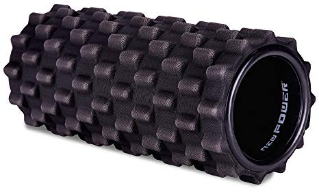 NEWPOWER - Rodillo de Espuma para Masaje Muscular (33x14cm) con Textura de Parrilla y Diseño Ergonómico. Ideal para Liberar la Presión y Masajear la Fascia. Útil para Rehabilitación y Fisioterapia