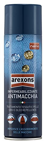 Arexons Cura Auto, Impermeabilizzante Anti Macchia 300 ml, Trattamento idro e oleo repellente per auto, casa e barche, Conserva il pulito e l'asciutto, Assorbente, Traspirante, Non altera i colori