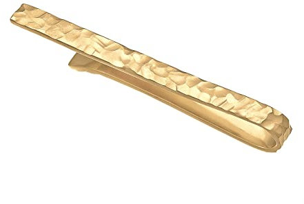 Kuzzoi Herren Krawattennadel strukturiert, Krawattenklammer (3.5 mm) für normale Krawatten, 925 Sterling Silber vergoldet, Krawattenschmuck für Männer im gehämmerten Look