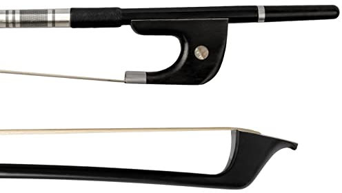 Bogen für Violine Kontrabassbogen Aus Kohlefaser, 1/8 Größe, Stark Und Langlebig, Ebenholz, Frosch, Weißes Pferdehaar, Warmer Und Kraftvoller Ton