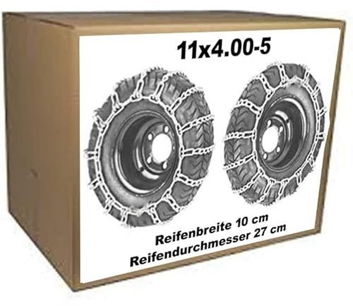Leiterkette Schneeketten für Reifen 11x4.00-5 Reifenbreite 10 cm Reifendurchmesser 27 cm