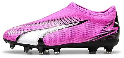 PUMA Unisex Kinder Ultra Match Ll Fg/Ag Jr Soccer Shoe, Poison Pink Puma White Puma Black, 38.5 EU