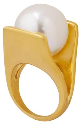 Bague De Déclaration De Perles Exagérées En Acier Inoxydable En Forme De Y Grand Anneau De Style Unique Bijoux De Doigt Personnalisés Pour Femmes Et Filles Cadeau d'Anniversaire à La Mode