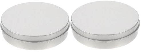 MAGICLULU Caja Redonda Metálica Para Galletas Y Dulces Contenedor De Hoja Ligero Y Compacto Para Cocina Y Almacenamiento De Joyas 3.74X3.74X1.65 Pulgadas 2 Unidades