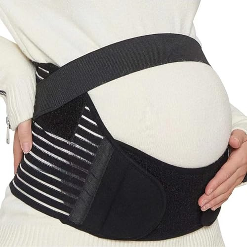 VEGCOO Cinturón de apoyo para embarazo, talla XL, color negro, viene con extensor de cintura ajustable, cinturón de apoyo de maternidad para preparación del parto, alivio del dolor de espalda, pélvico
