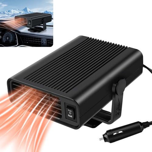 MOKIDO 12V Auto Heizung, 200W Tragbare Autoheizung, Akku Heizung Auto, Heizung Auto Heizlüfter mit 2 in 1 Heizung und Kühlung, Entfroster Scheibenheizung für Camper LKW, Wohnmobil PKW
