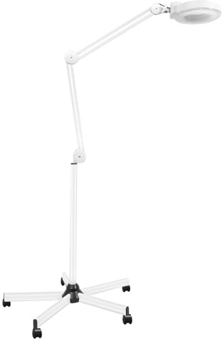 Lampa förstoringsglas med ljus och stativ förstoringsglas för seniorer stor lupplampa lä 5 x förstoringsglas förstoringsglas med stativ 360 graders inställning