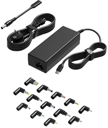 PowerPortnerLink Chargeur Universel 100W pour PC Portable avec USB-C et 15 Embouts, Compatible avec Lenovo, Dell, HP, Acer, ASUS, MacBook, Toshiba, Fujitsu, Sony, LG, MSI, Samsung, Chromebook/Monitor