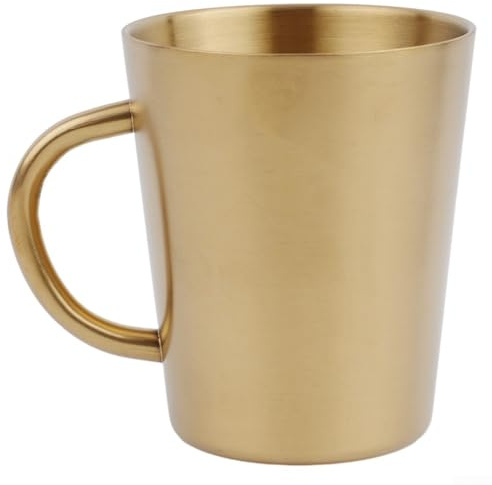 Taza de café de acero inoxidable de 300 ml con tapa y doble pared, adecuada para bebidas frías y calientes, incluyendo café, cerveza, vino y agua (C)