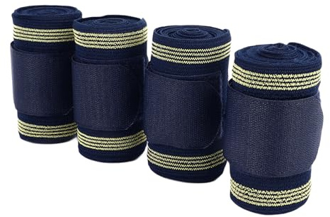 Cryfokt Envolturas para Piernas de Polo para Caballos, Paquete de 4 Cómodas Vendas Protectoras para Patas de Caballo para Entrenamiento Ecuestre, Competición y Cuidado Diario, Material