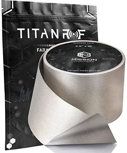 Mission Darkness TitanRF Faraday Tape // 2.5in W x 10ft L (6.35cm x 3.05m) High-Shielding Conductive Adhesive Tape Roll Used to Connect TitanRF Fabric Sheets or Seal RF Enclosures