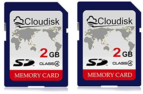 Cloudisk 2PACK 2GB SD Card Class4 720P HD Tarjeta de Memoria Flash