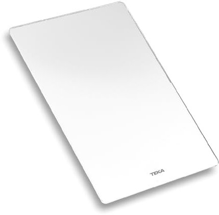 Teka - Tabla de Corte de Cristal Blanco de 49 cm, Aporta Comodidad, Estabilidad y Seguridad, Fácil de Almacenar, Elegancia y Sofisticación, Color Cristal Blanco