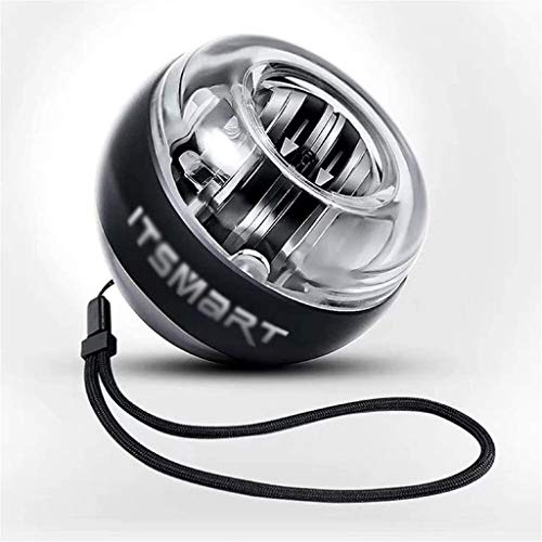 ZXQZ Boule de Poignet, Boule de Gyro Centrifuge Muette, pour Entraîneur de Force de Bras Finger Grip Force, Noir, avec Lumières Colorées