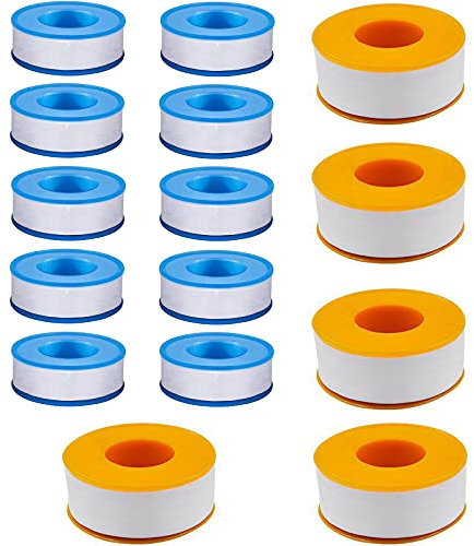 Floatdream 20 Pièces Ruban D'étanchéité en PTFE, Ruban Téflon, pour Ruban D'étanchéité Industriel PTFE, pour Filetage D'air et D'eau, Joint de Robinet à Ouverture rapide (2 Couleurs)