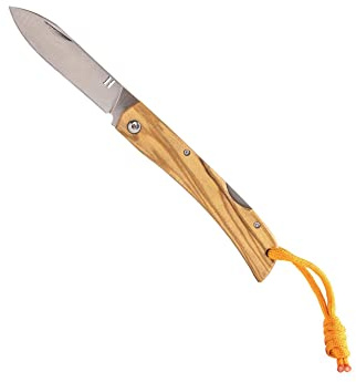 Homey's Olly-Taschenmesser - Every Day Carry - Edelstahl/Holz - 4 Schlüsselbänder - Backlock - Verpackung aus recycelter Pappe