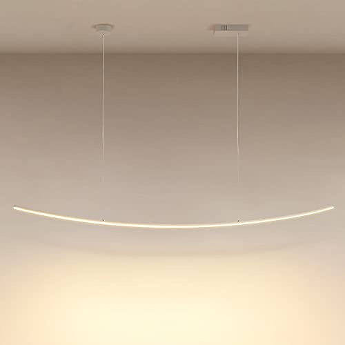 TAMYUSE Lámpara Colgante LED Minimalista Lámpara de araña LED de Arco Regulable Longitud Lámpara Colgante de Techo Ajustable para Sala de Estar Comedor Dormitorio Cocina, 3000K-6000K