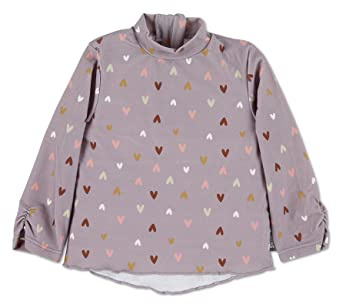 Sterntaler Badeshirt Herz – UV-Schutz 50+ Langarm Schwimmshirt Mädchen – Badeoberteil mit Herzchenmuster & Reißverschluss hinten – pastellviolett, Größe 104