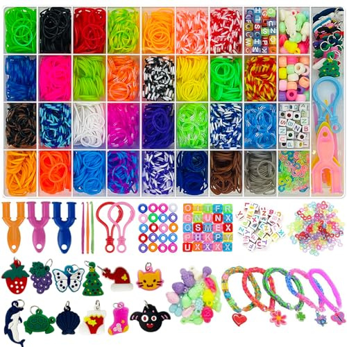 Delycazy Elastici per Braccialetti, 2500+ Kit per Fare Braccialetti, DIY Set Braccialetti per Bambina Giocattolo Regalo