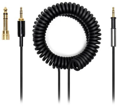 Voarmaks Audio DJ Headphone Cable Cord Line Plug Compatible with Pioneer HDJ500 HDJ700 HDJ1500 HDJ 500 700 1500 Headset Extended Coiled Spring Dj Wire