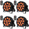 DELIBANG 4 PCS RGBW Par Strahler Akku, Wiederaufladbar 12 LED Bühnenlicht mit Fernbedienung und Timing, LED Par Outdoor Effektstrahler 8CH für Party Bar Bühne Hochzeit Weihnachten