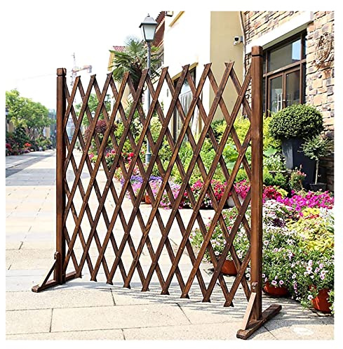 CHALKE Expandable Wooden Garden Fence, Wooden Freestanding Extended Gate Heavy Duty Fence, Collapsible Design and Lightweight Plant Screen Pet Gate (Size : H150xL210cm)