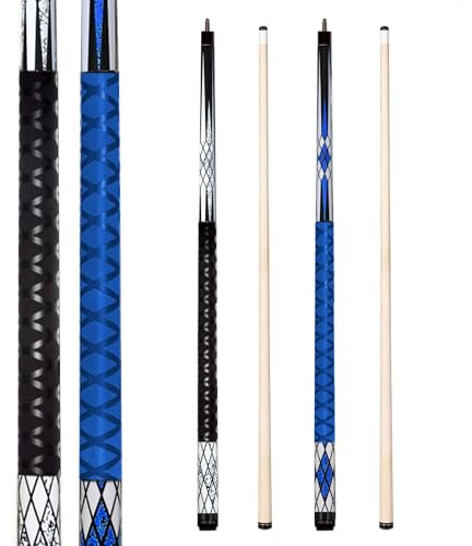 Joovon Pool Sticks Set of 4 and Pool Sticks Set of 2 with 13mm Cue Tip 58 Pool Cue with Rubber Anti-Skid Sleeve
