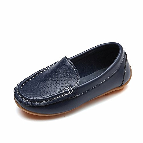 Kinder Mokassins Bootsschuhe, MäDchen Weiches Leder Loafer Jungen Flache Halbschuhe Rutschfest Ballerinas Leichte Bohnen Schuhe Kinder Freizeitschuhe Barfussschuhe Kinder Lauflernschuhe Kinderschuhe