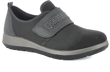 inblu PANTOSCARPE SNEAKERS A STRAPPO CON BRILLANTINI Nero