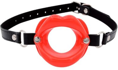 SUPKTHDY Knebel Mund Frau Sex Spielzeug für die Paare Verstellbarer Silikon Mundknebel Fesseln Sexspielzeug für Paare Extrem Sex (Rot)