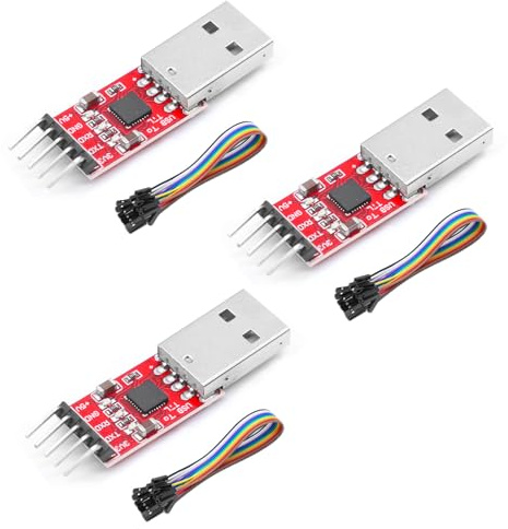 APKLVSR USB zu TTL Uart Seriell Konverter Modul,CP2102,HW-598,USB-UART-Wandler für 3,3V und 5V STC-Download mit Jumper Kabel kompatibel mit Arduino(3 Stück)
