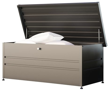 GFP PRIMEYARD® Cassapanca da giardino 182x84x72 cm baule da esterno metallo antracite impermeabile