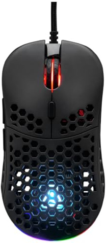 The G-Lab - Kult Oxygen - Raton Gaming con Cable de Alto Rendimiento 12.800 dpi - Máxima Reactividad, RGB 100% Personalizable, 6 Botones Programables, Ambidiestro, Silencioso - Nuevo