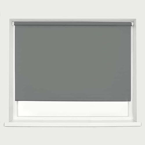 Blackout Roller Blind Charcoal Grey 240cm 210cm Drop