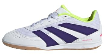 adidas Unisex Kids' Zapatilla de fútbol Sala Predator Club Sala Indoor (Adolescentes), Cloud White/Collegiate Purple/Lucid Lemon, 34