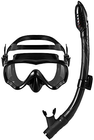 Set di occhiali da snorkeling per bambini, respiro facile e asciutto, con tubo da snorkeling