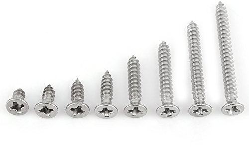 Set di 200 viti autofilettanti M3 in acciaio inox di qualità SS 304, set di viti autofilettanti, dado per legno, set B