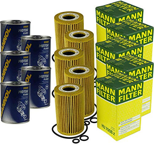 5x Original MANN Ölfilter HU 7008 z + 5x SCT Motor Flush Motorspülung