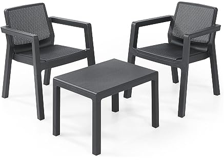 Keter Emily Balcony - Juego de Muebles para balcón, Color Gris
