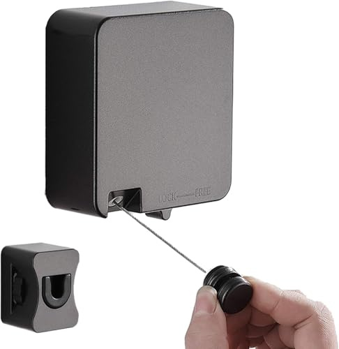 NNOVAT Corde à Linge Rétractable 6 Mètres Acier Inoxydable Fil à Linge Extensible Invisible Réglable Clothesline Murale Facile Installer pour Intérieur Extérieur