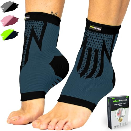 2 Paket Fotledsstöd för Män & Kvinnor - Fotledsskydd för Löpning, Fotboll, Sport, Träning - Ankelstöd för Stukning, Fotledsbesvär, Artros - Andningsbar & Halkfri (Svart, M)