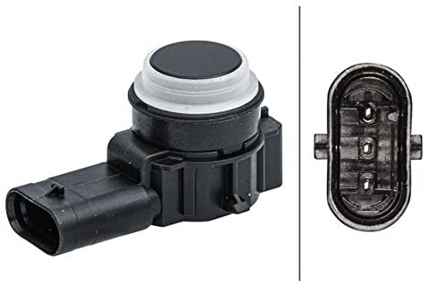 HELLA 6Px 358 141-691 Capteur, Aide Au Stationnement - En Forme D'Angle - 3Pôle - Inséré - Ce Qui Peut Être Peint - Avec Bague De Fixation