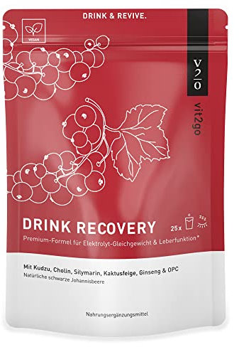 Vit2go DRINK RECOVERY 250g (25 Portionen) - Elektrolyt Pulver zum Trinken, Vitamin Pulver Getränk Hangover Kit, erfrischender Geschmack (Johannisbeere), Elektrolyte Getränk