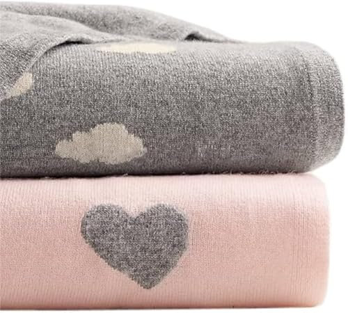 Natureville Coperta in lana merino cashmere per bambini, unisex, per 4 stagioni, per neonati, idea regalo per la nascita, colore grigio, 100 x 135 cm