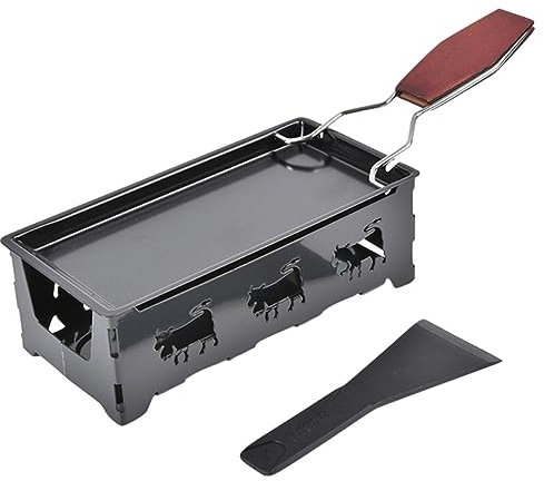 1 Set cheese griddle bbq grill portable metal dining table portable grill cheese oven raclette table grill for cheese mini cheese raclette portable cheese baking tray barbecue set