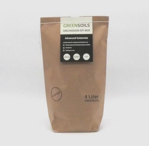 Greensoils Terreau spécial pour orchidées, sans tourbe, sans noix de coco, avec charbon bio, 2 litres d'orchidées épiphytes