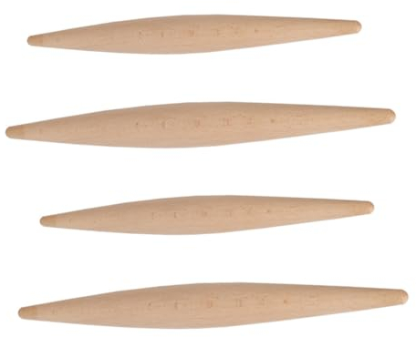 TOPBATHY Küchen-nudelholz-set Aus Holz 4 Stück für Brot Nudeln Kekse Zum Backen und Kochen Zubehör
